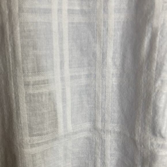 Chico's Womens White Striped Textured Button Up Indian Cotton Shirt Size 2 Large - Picture 12 of 12